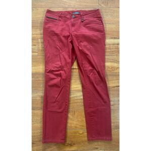 Women Lauren Ralph Lauren Straight Fit solid red cotton chino pants slacks, 6